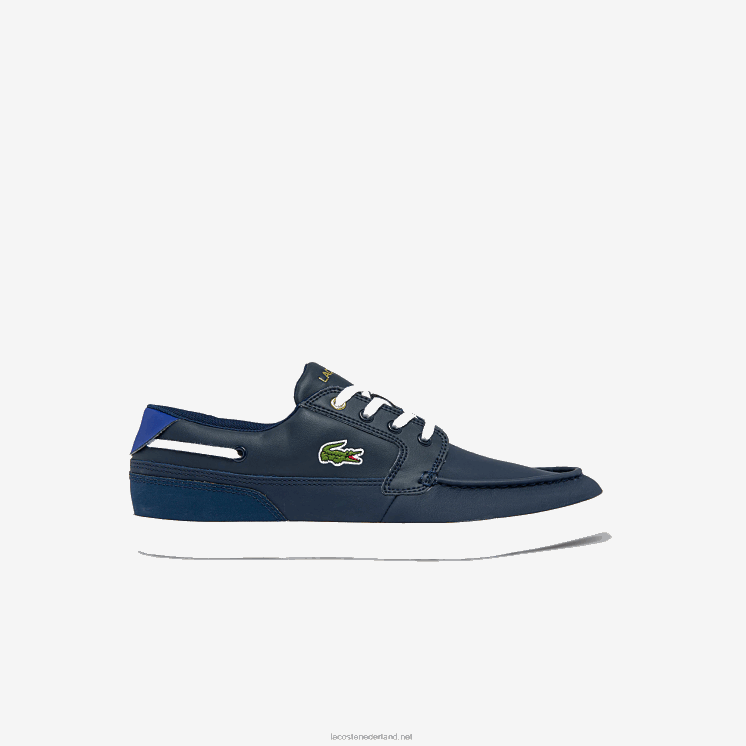 Lacoste bayliss dek lederen en synthetische bootschoenen 0828H1803 marine & wit 092 Heren