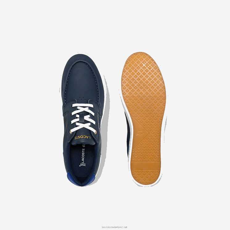 Lacoste bayliss dek lederen en synthetische bootschoenen 0828H1803 marine & wit 092 Heren