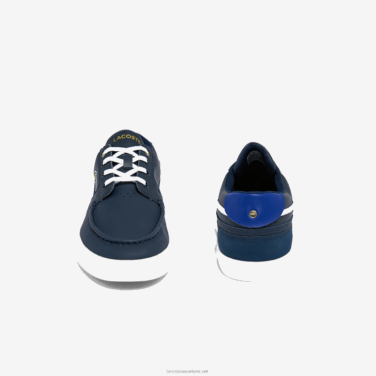 Lacoste bayliss dek lederen en synthetische bootschoenen 0828H1803 marine & wit 092 Heren