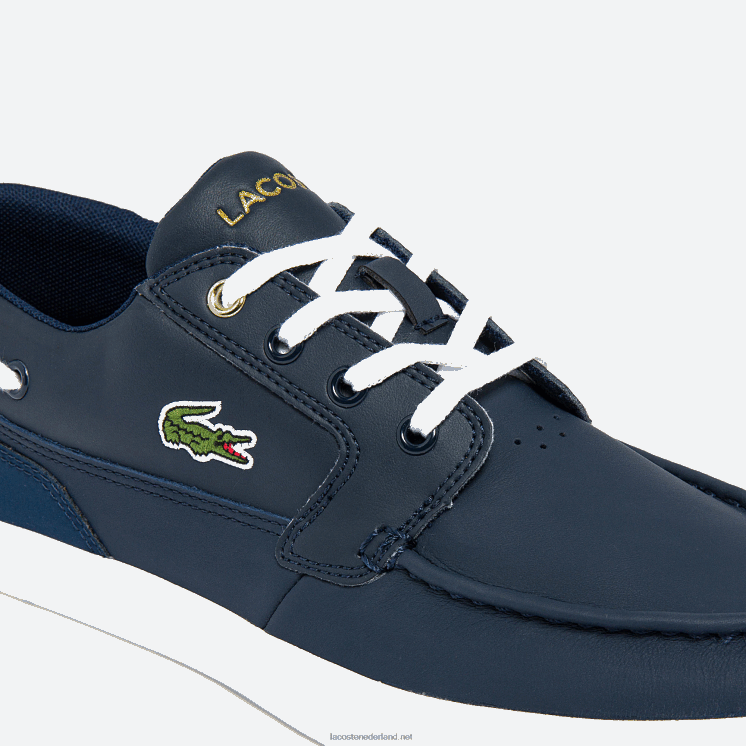 Lacoste bayliss dek lederen en synthetische bootschoenen 0828H1803 marine & wit 092 Heren