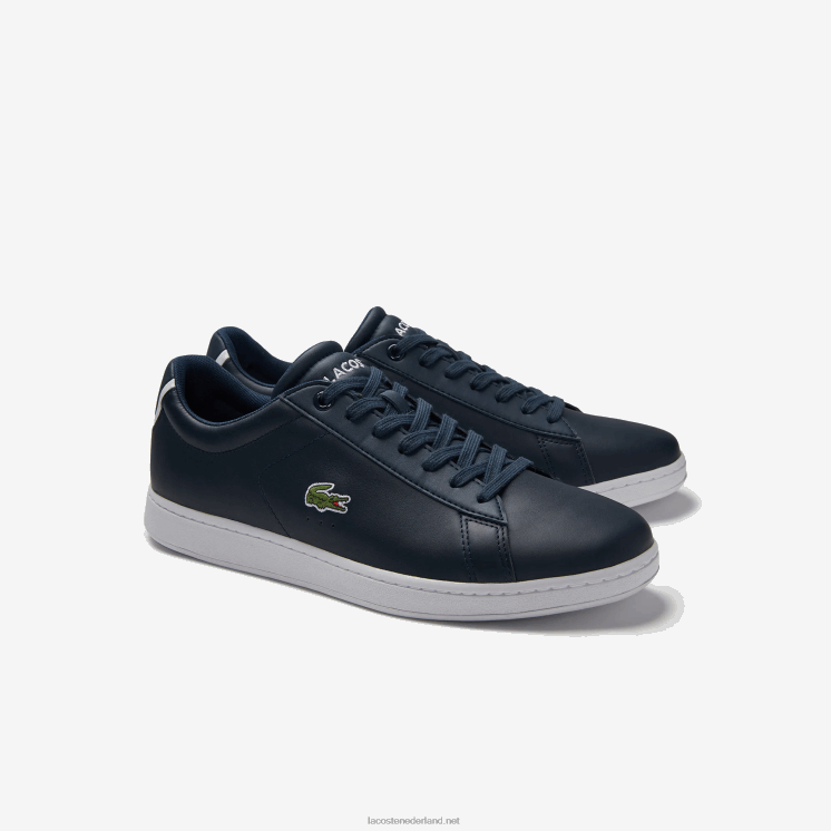 Lacoste carnaby evo leren sneakers 0828H1874 marineblauw 003 Heren