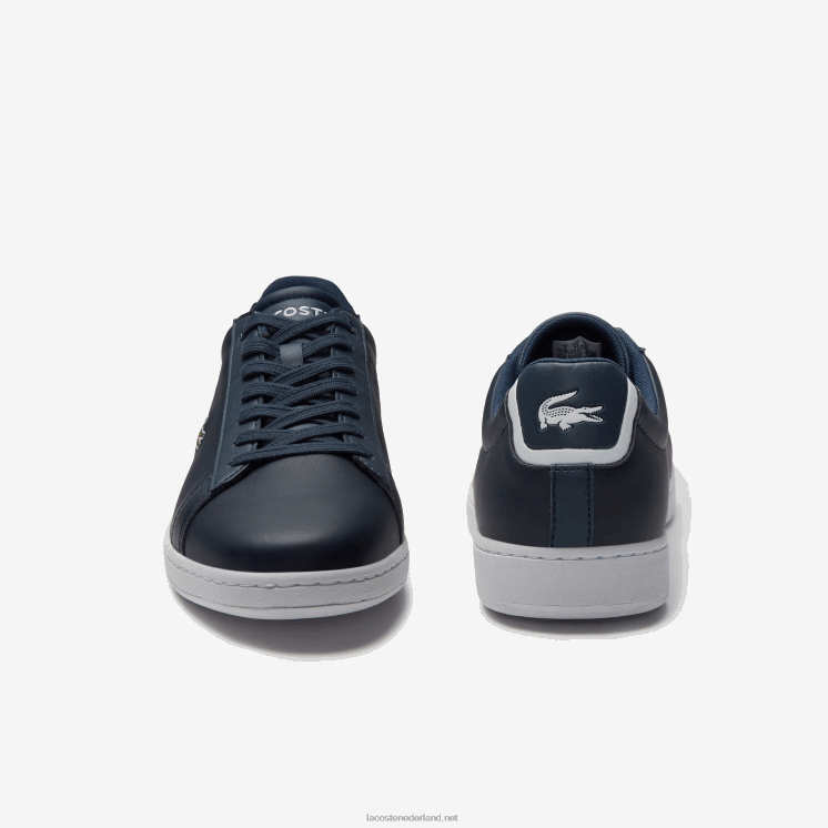 Lacoste carnaby evo leren sneakers 0828H1874 marineblauw 003 Heren