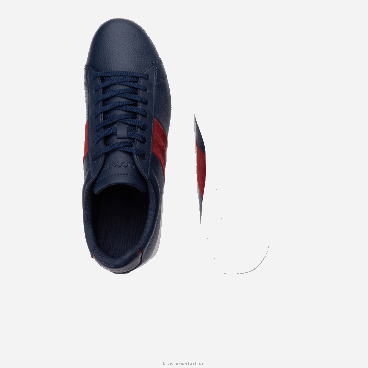 Lacoste carnaby evo sneakers van leer en suède 0828H1717 marine & donkerrood 5a5 Heren