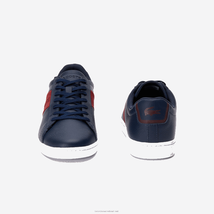 Lacoste carnaby evo sneakers van leer en suède 0828H1717 marine & donkerrood 5a5 Heren