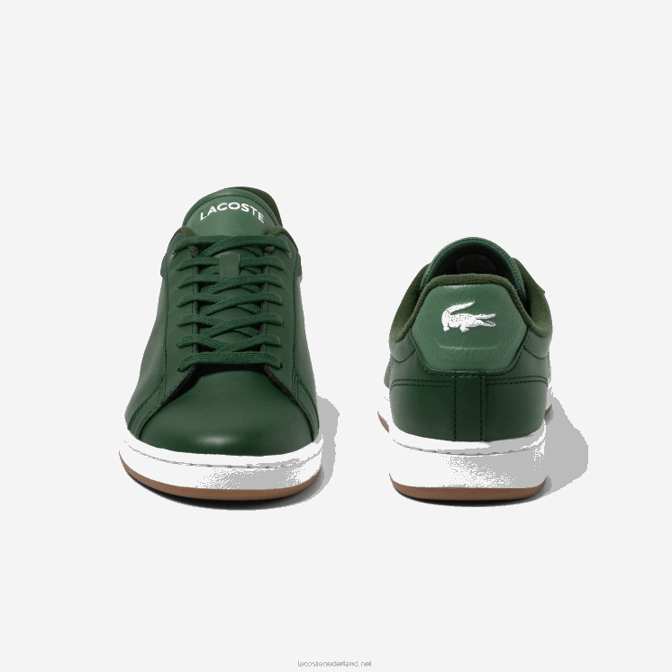 Lacoste carnaby pro leren sneakers met rubberen zool 0828H1723 donkergroene gomgr Heren