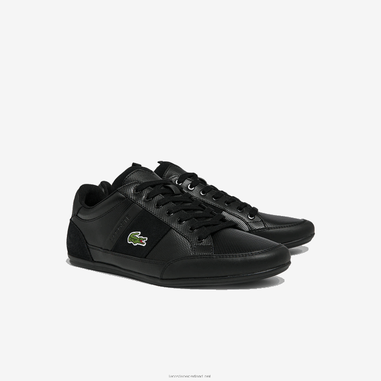 Lacoste chaymon bl leren en synthetische ton-sur-ton sneakers 0828H1807 zwart 02u Heren