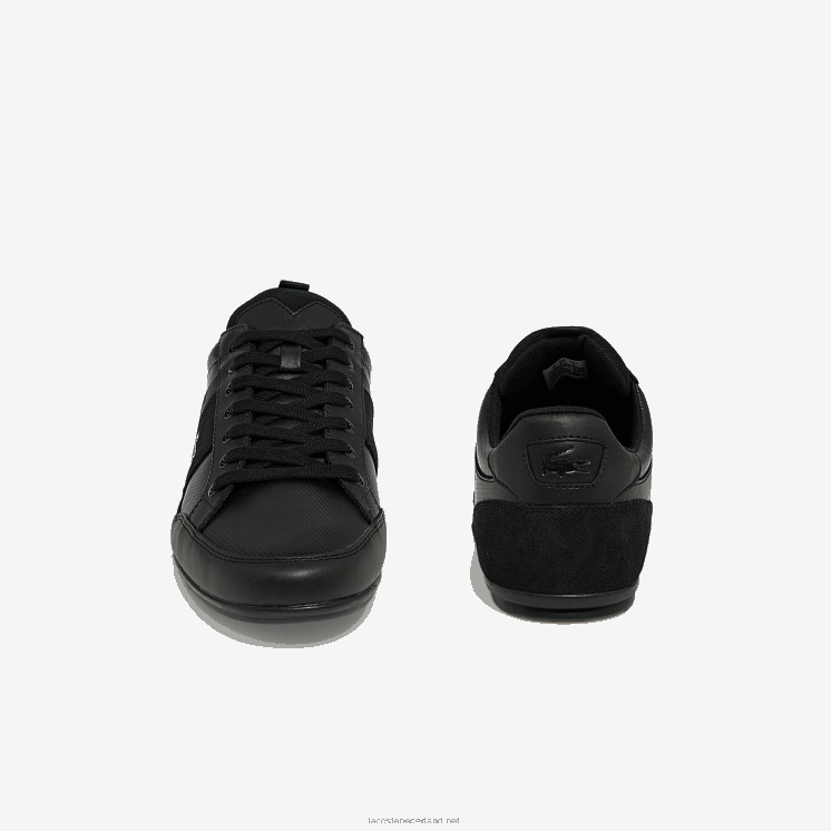 Lacoste chaymon bl leren en synthetische ton-sur-ton sneakers 0828H1807 zwart 02u Heren