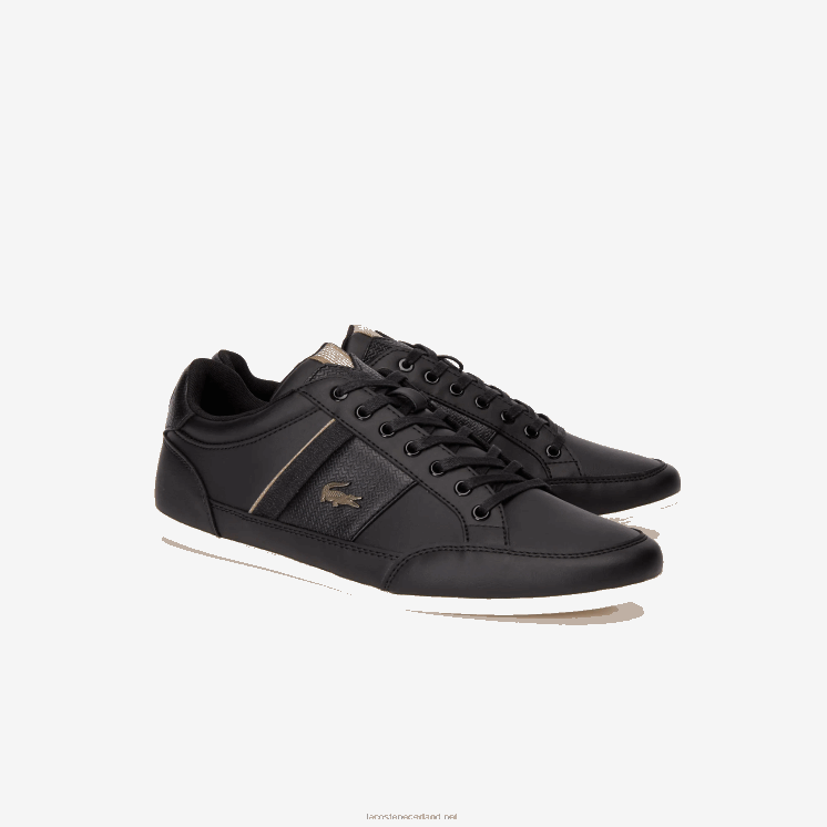 Lacoste chaymon lederen en synthetische sneakers 0828H1715 zwart kaki 2u5 Heren
