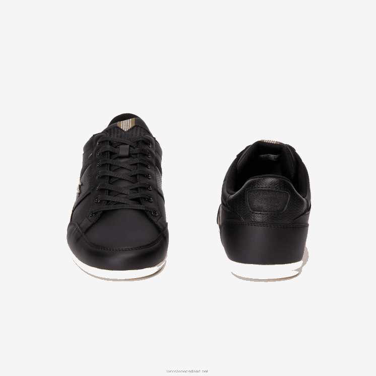 Lacoste chaymon lederen en synthetische sneakers 0828H1715 zwart kaki 2u5 Heren