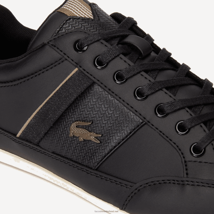 Lacoste chaymon lederen en synthetische sneakers 0828H1715 zwart kaki 2u5 Heren