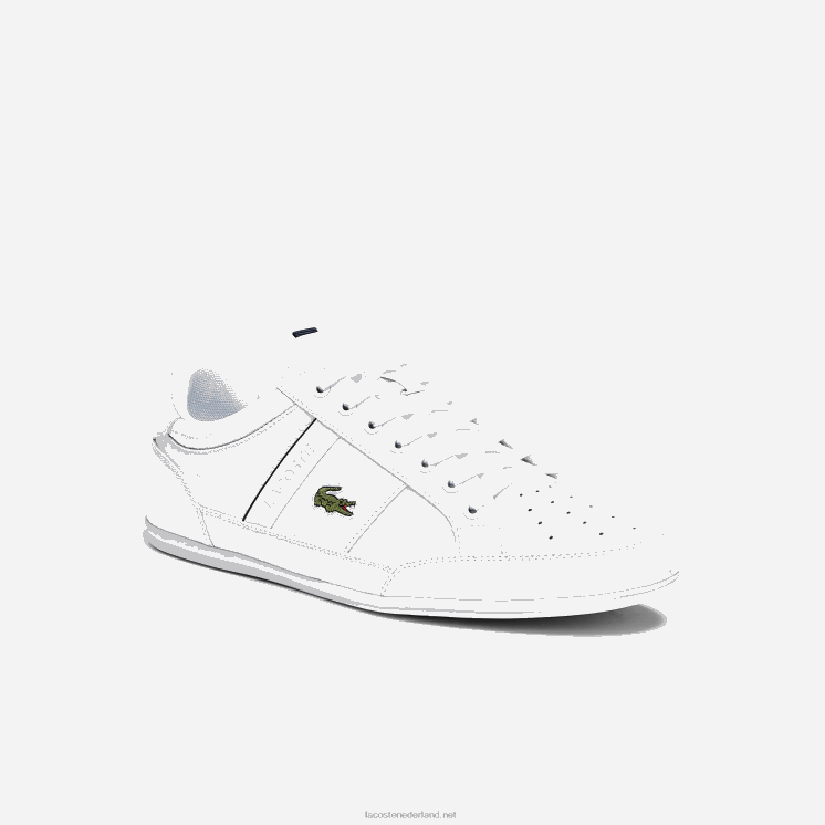 Lacoste chaymon leren en synthetische sneakers 0828H1713 wit & marine 042 Heren