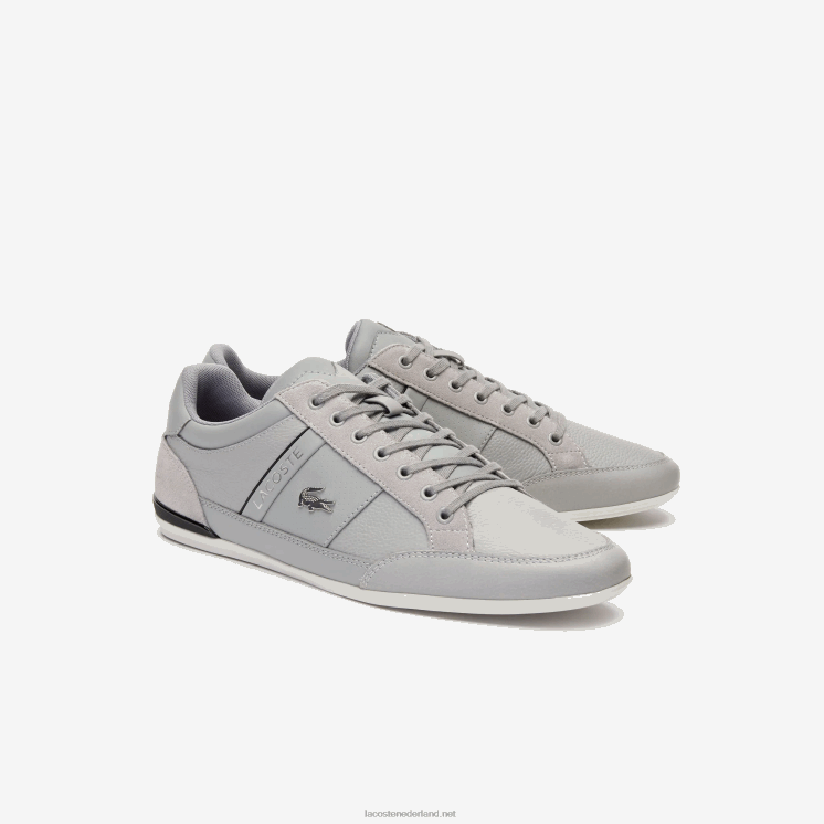 Lacoste chaymon leren sneakers 0828H1709 grijs zwart 276 Heren