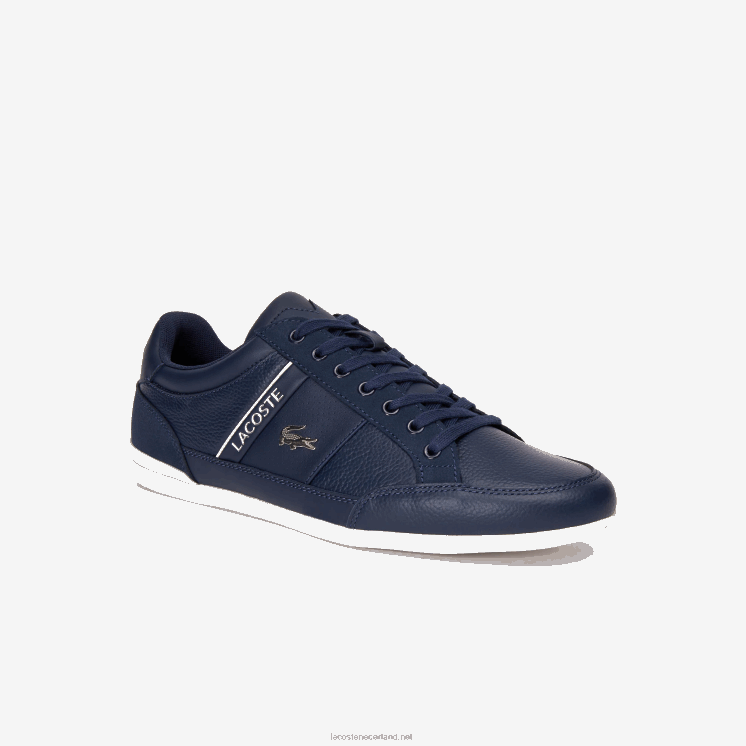 Lacoste chaymon leren sneakers 0828H1710 marineblauw en gebroken wit j18 Heren