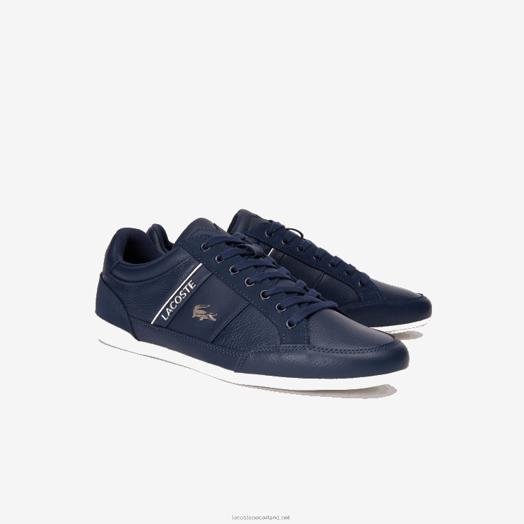 Lacoste chaymon leren sneakers 0828H1710 marineblauw en gebroken wit j18 Heren