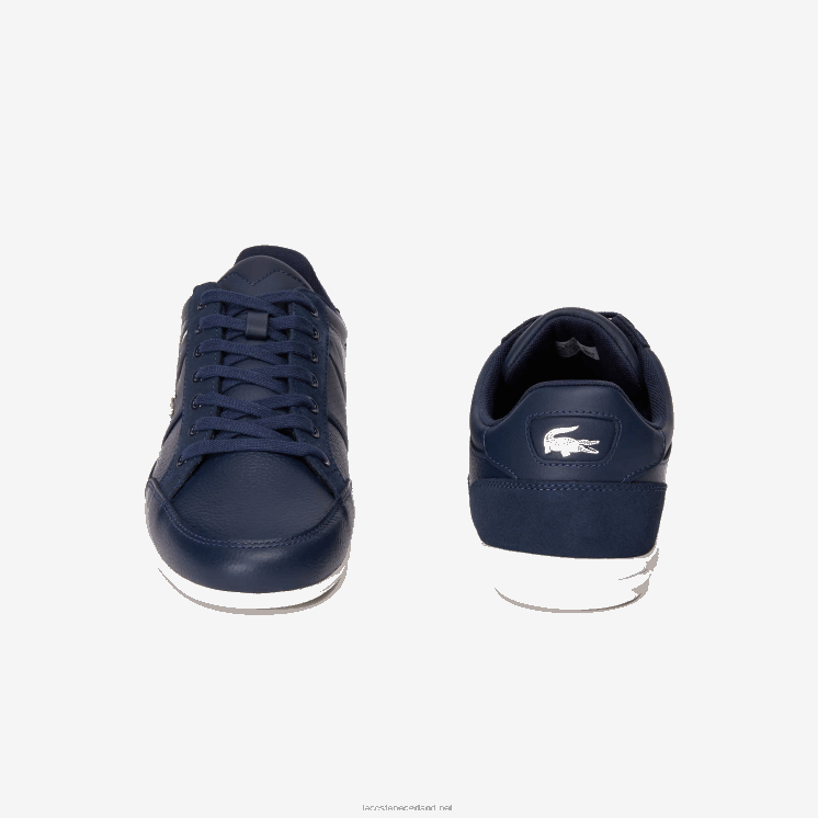 Lacoste chaymon leren sneakers 0828H1710 marineblauw en gebroken wit j18 Heren