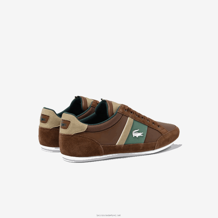 Lacoste chaymon leren sneakers 0828H1736 bruin donkergroen 2a1 Heren