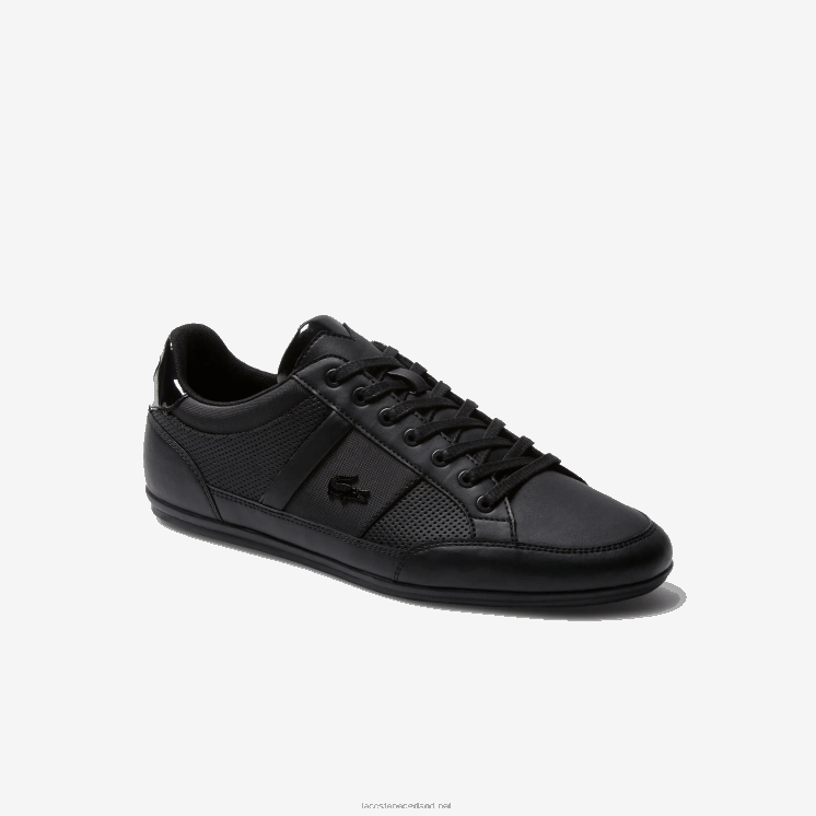Lacoste chaymon sneakers van geperforeerd leer 0828H1711 zwart 02u Heren