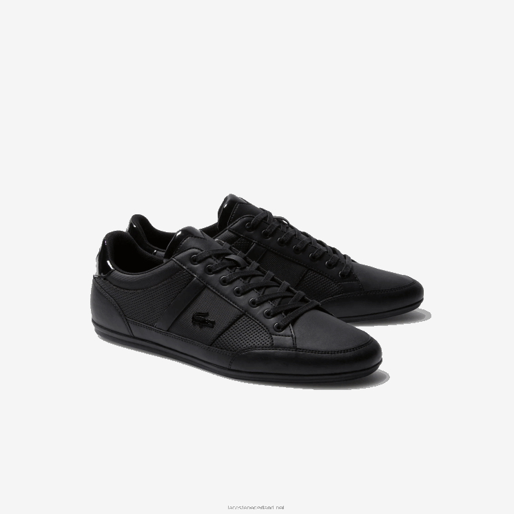 Lacoste chaymon sneakers van geperforeerd leer 0828H1711 zwart 02u Heren
