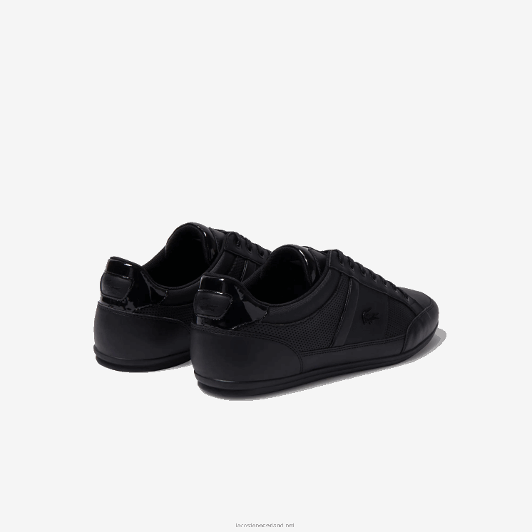 Lacoste chaymon sneakers van geperforeerd leer 0828H1711 zwart 02u Heren