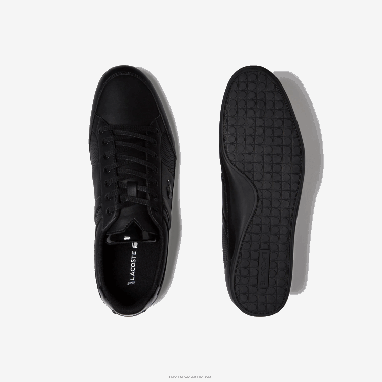 Lacoste chaymon sneakers van geperforeerd leer 0828H1711 zwart 02u Heren