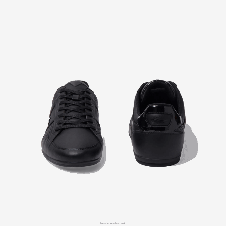 Lacoste chaymon sneakers van geperforeerd leer 0828H1711 zwart 02u Heren