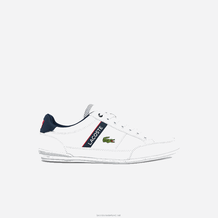 Lacoste chaymon sneakers van textiel en synthetisch materiaal 0828H1791 wit/marine & rood 407 Heren