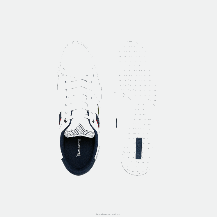 Lacoste chaymon sneakers van textiel en synthetisch materiaal 0828H1791 wit/marine & rood 407 Heren