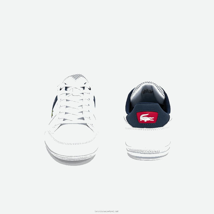 Lacoste chaymon sneakers van textiel en synthetisch materiaal 0828H1791 wit/marine & rood 407 Heren