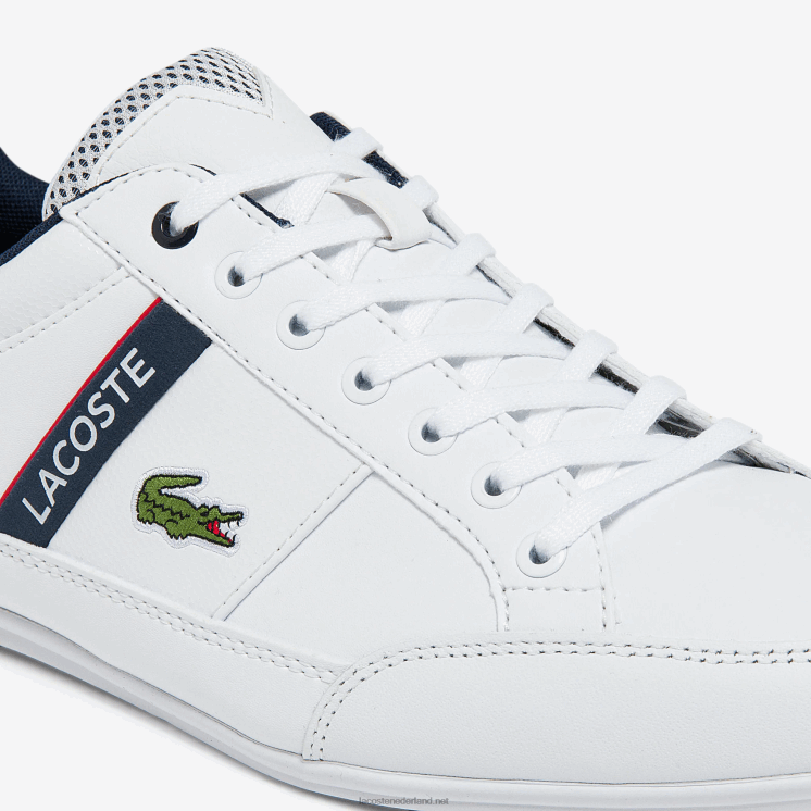 Lacoste chaymon sneakers van textiel en synthetisch materiaal 0828H1791 wit/marine & rood 407 Heren