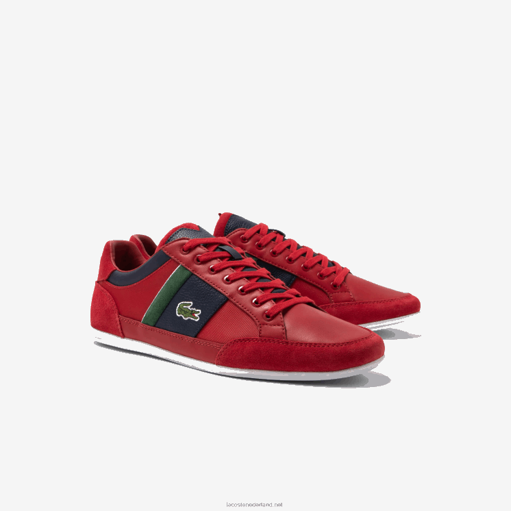 Lacoste chaymon stoffen sneakers 0828H1737 rood marine rs7 Heren