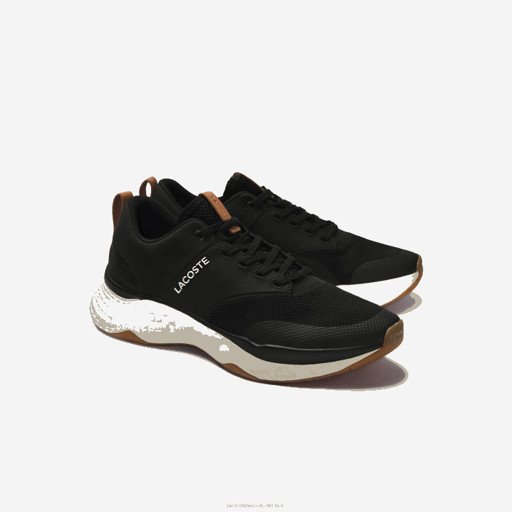 Lacoste court-drive plus colourblock textiel sneakers 0828H1868 zwart & gebroken wit 454 Heren