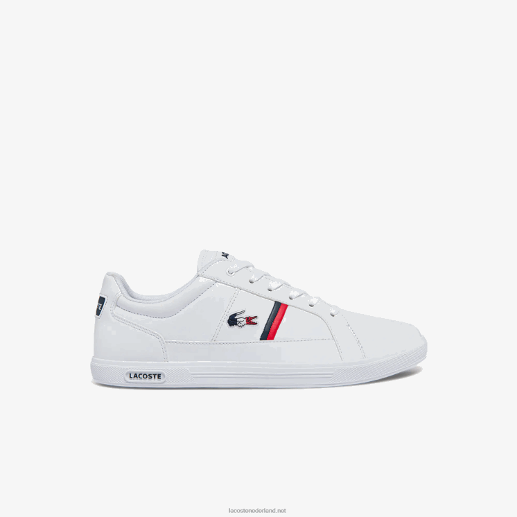 Lacoste europa tricolore lederen en synthetische sneakers 0828H1876 wit/marine & rood 407 Heren
