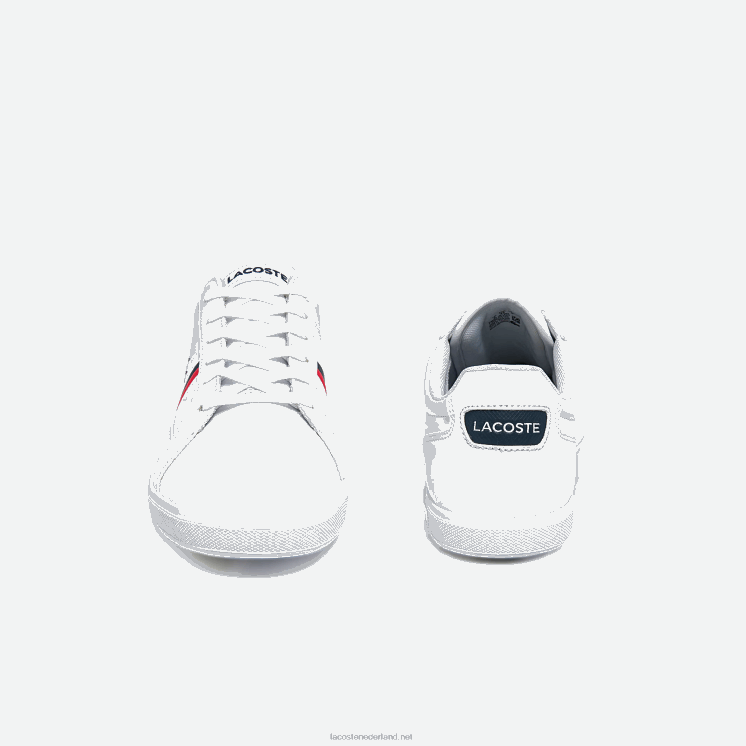 Lacoste europa tricolore lederen en synthetische sneakers 0828H1876 wit/marine & rood 407 Heren