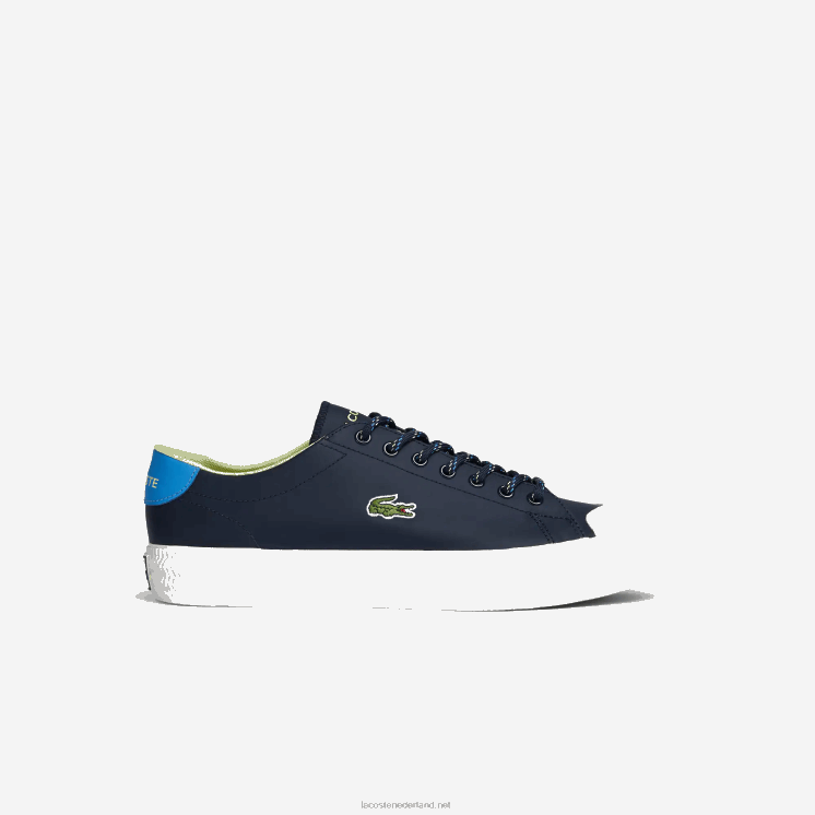 Lacoste gripshot leren en suède sneakers 0828H1899 marineblauw en gebroken wit j18 Heren