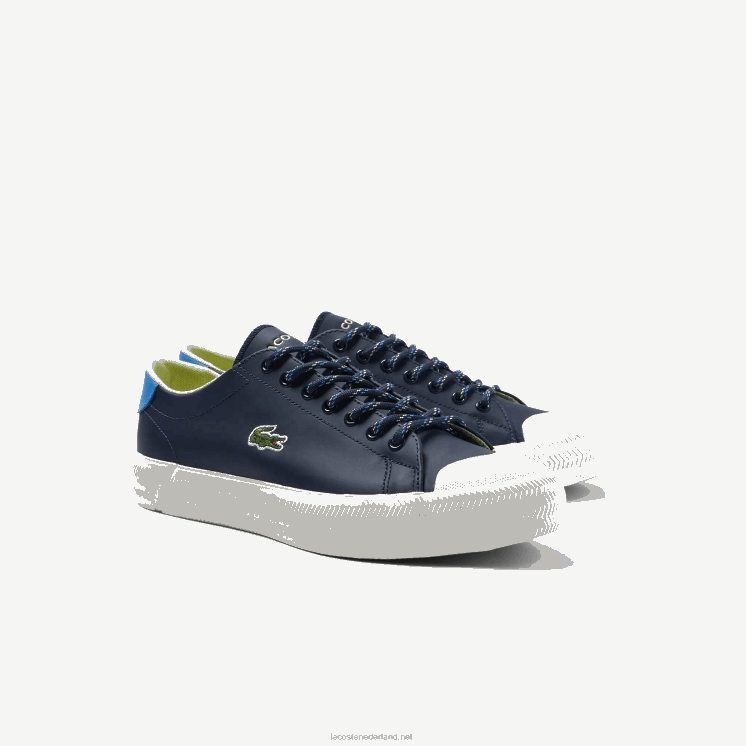 Lacoste gripshot leren en suède sneakers 0828H1899 marineblauw en gebroken wit j18 Heren