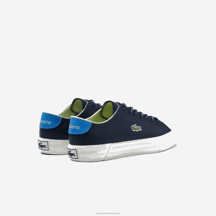 Lacoste gripshot leren en suède sneakers 0828H1899 marineblauw en gebroken wit j18 Heren