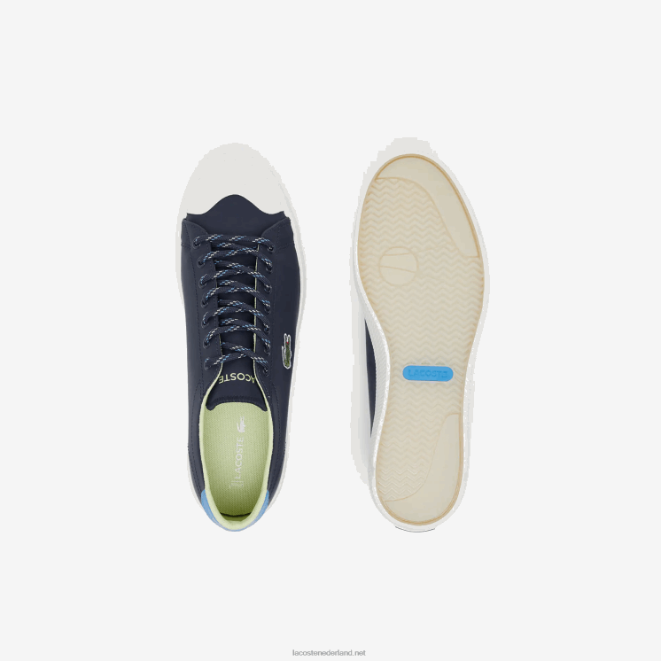 Lacoste gripshot leren en suède sneakers 0828H1899 marineblauw en gebroken wit j18 Heren