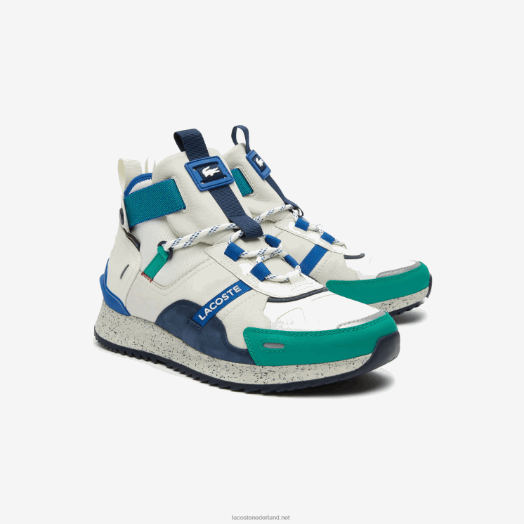 Lacoste hardloopschoenen van leer en synthetisch buitenschoenen 0828H1847 wit groen wg1 Heren