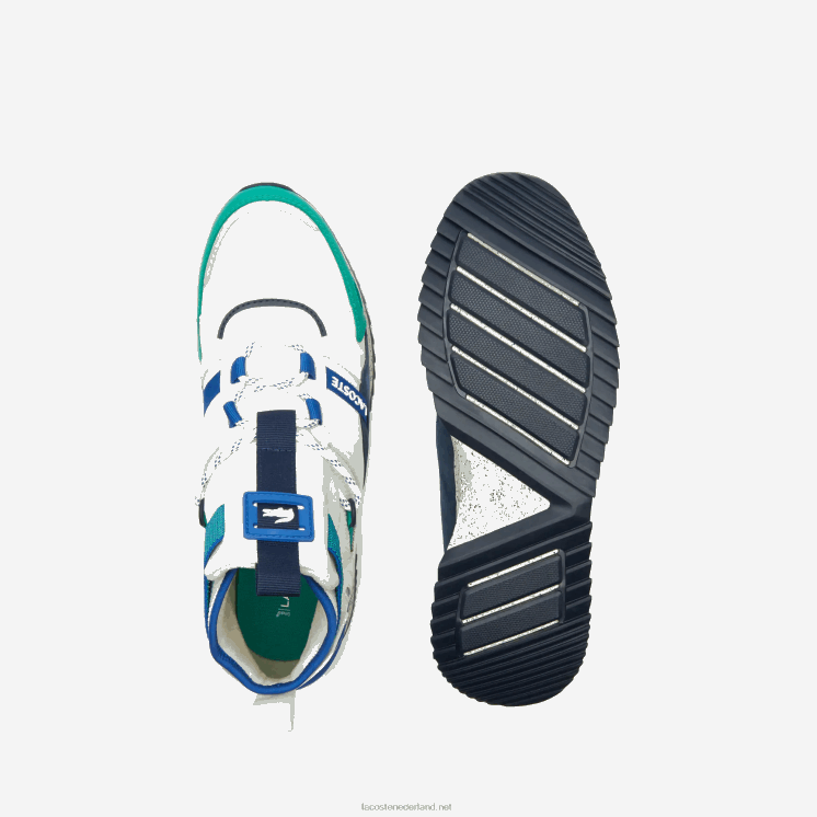 Lacoste hardloopschoenen van leer en synthetisch buitenschoenen 0828H1847 wit groen wg1 Heren