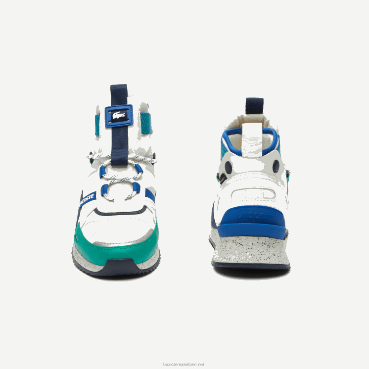 Lacoste hardloopschoenen van leer en synthetisch buitenschoenen 0828H1847 wit groen wg1 Heren