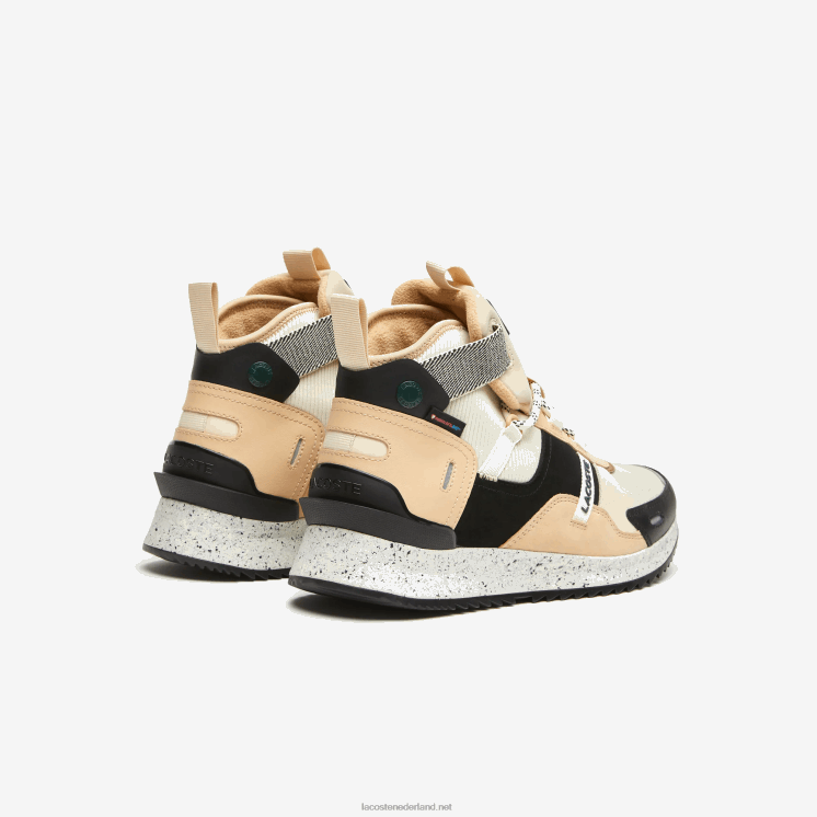Lacoste hardloopschoenen van leer in kleur en pop voor buiten 0828H1792 zwart & gebroken wit 454 Heren