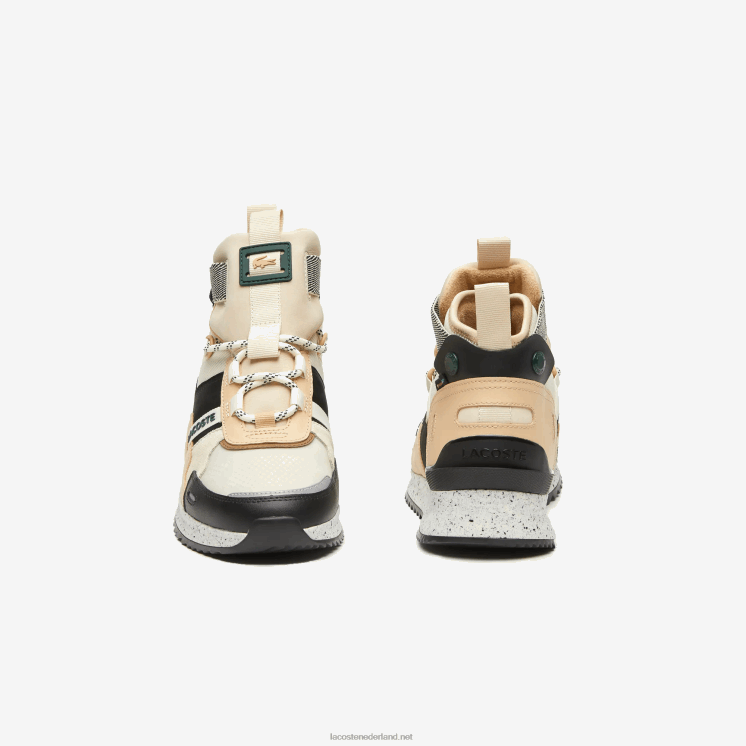 Lacoste hardloopschoenen van leer in kleur en pop voor buiten 0828H1792 zwart & gebroken wit 454 Heren