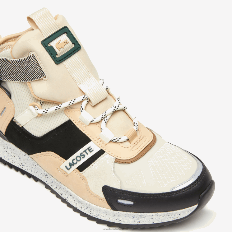 Lacoste hardloopschoenen van leer in kleur en pop voor buiten 0828H1792 zwart & gebroken wit 454 Heren