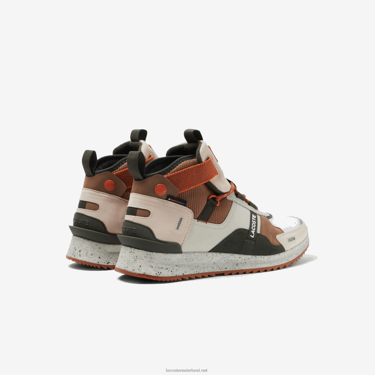 Lacoste hardloopschoenen van leer in kleur en pop voor buiten 0828H1793 bruin wit 2c3 Heren