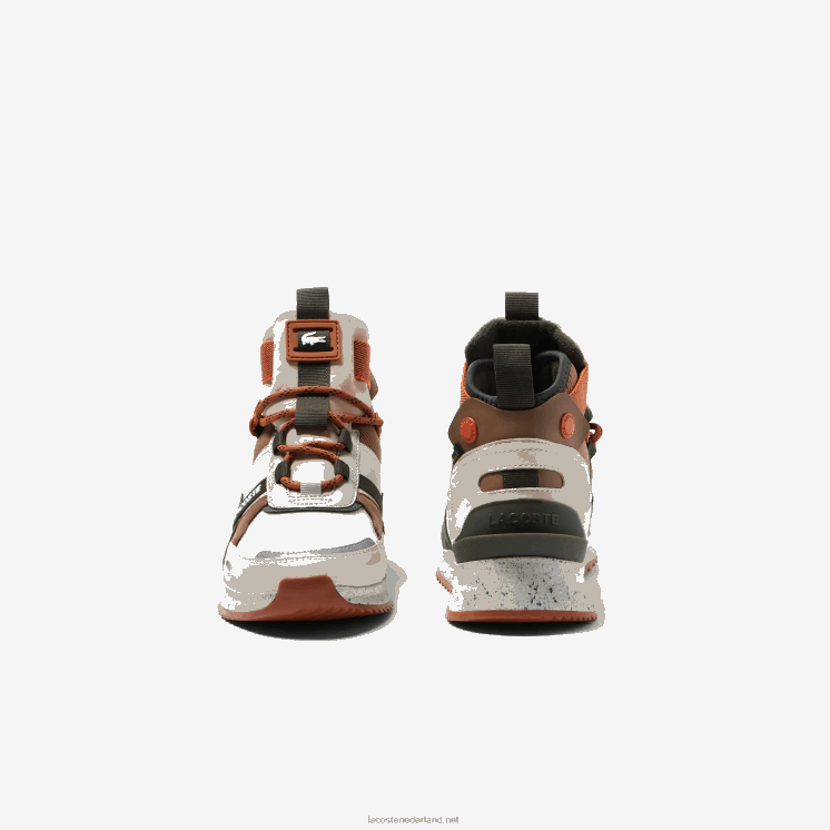 Lacoste hardloopschoenen van leer in kleur en pop voor buiten 0828H1793 bruin wit 2c3 Heren
