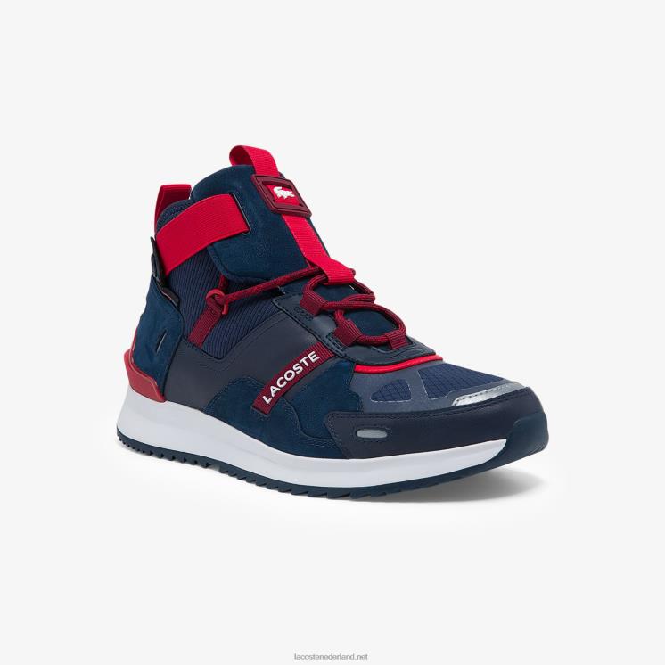 Lacoste hardloopschoenen van textiel en leer 0828H1837 marineblauw & rood 144 Heren