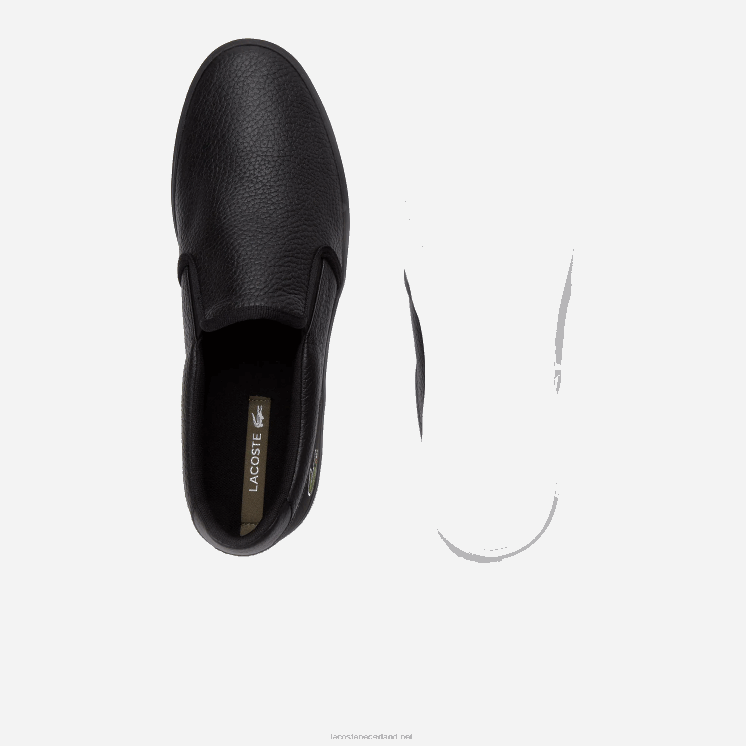 Lacoste jouer leren slip-on sneakers 0828H1885 zwart-wit 312 Heren