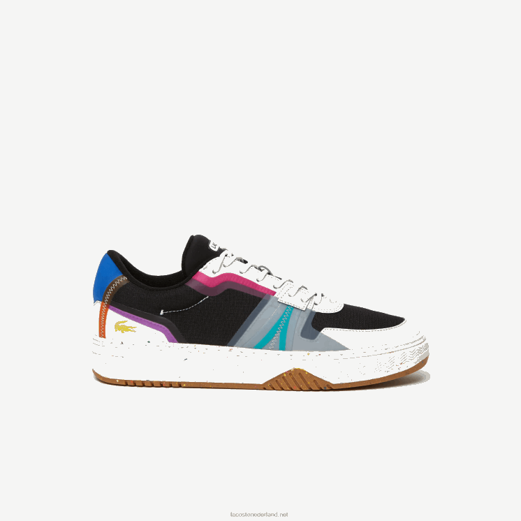 Lacoste l001 eco-sneakers van synthetisch en textiel met colourblocking 0828H1850 zwart 02u Heren