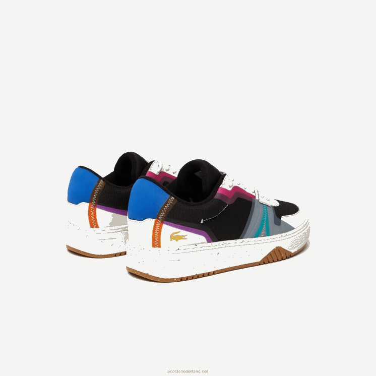 Lacoste l001 eco-sneakers van synthetisch en textiel met colourblocking 0828H1850 zwart 02u Heren