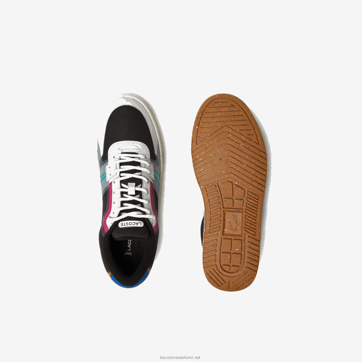 Lacoste l001 eco-sneakers van synthetisch en textiel met colourblocking 0828H1850 zwart 02u Heren